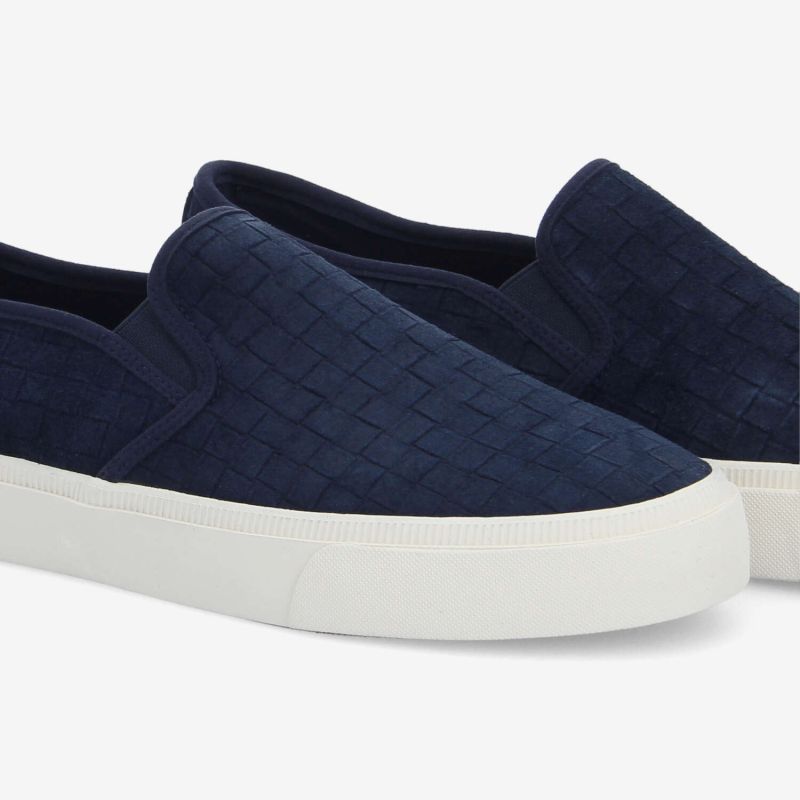 ARLO SLIP ON M - EMBOSSED SUEDE - BLEU MARINE